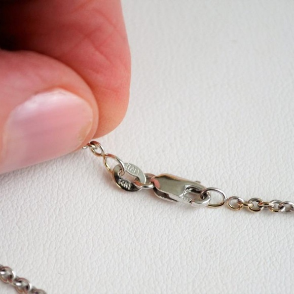 SOLD 14K WG Pink Sapphire Floral Dangle Necklace - Picture 6 of 8